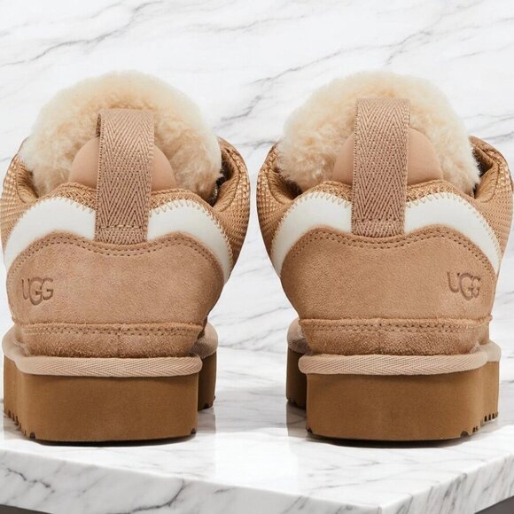 UGG LOWMEL Suede & Canvas Sneakers in Sand - Picture 5 of 5